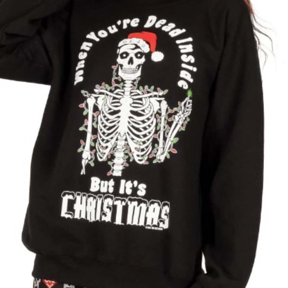 Christmas T Shirt  Skeleton Dead Inside But it's Christmas